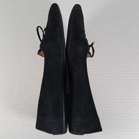 Talbots Francesca Driving Flats Womens 7.5 Black Suede Leather Pointed Toe Shoes - Picture 13 of 14